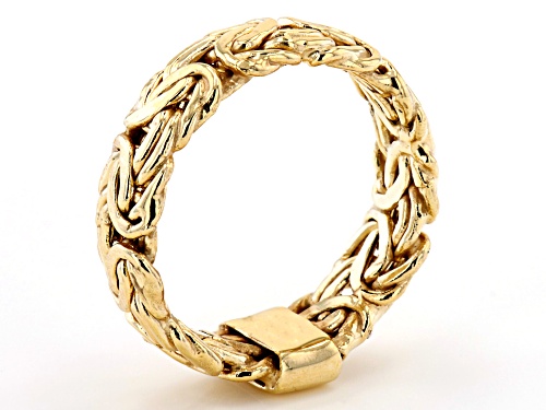 10K Yellow Gold High Polished Byzantine Band Ring - Size 7