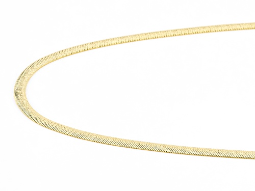10k Yellow Gold Diamond-Cut Herringbone Link 20 Inch Chain - Size 20