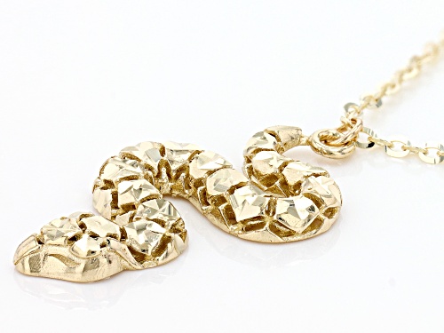 10k Yellow Gold Snake Adjustable Necklace