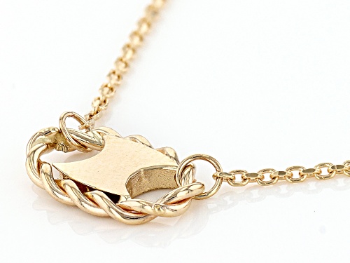 Splendido Oro™ 14k Yellow Gold Mariner Link Station Necklace With Diamond-Cut Rolo Link Chain