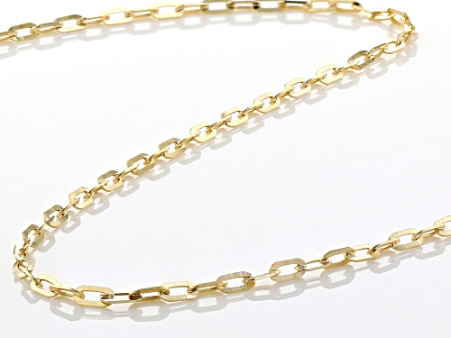 10K Yellow Gold 1.3MM Diamond-Cut Paperclip Link Chain - Size 20