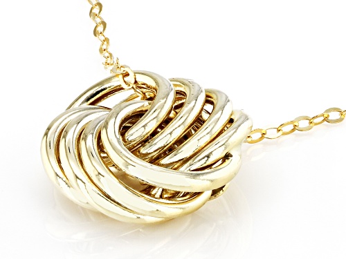 10k Yellow Gold Love Knot Adjustable Necklace - Size 20