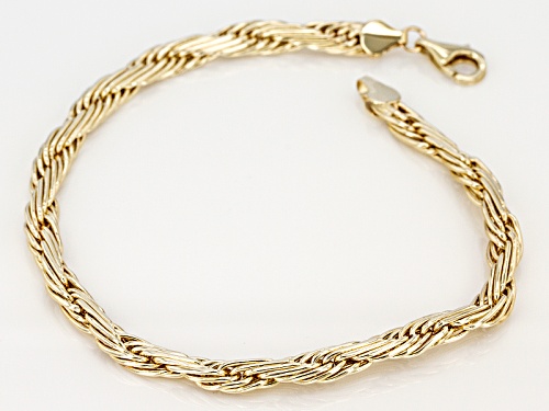 10k Yellow Gold Elongated Polished Rope 8 Inch Bracelet - Size 8