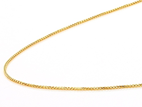 10k Yellow Gold Round Diamond Cut Box Link 20 Inch Chain - Size 20