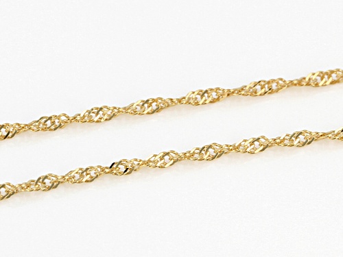 10k Yellow Gold Diamond Cut Singapore 18 Inch And 20 Inch Chain Necklace Set Of Two