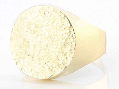 10K Yellow Gold Matte Signet Ring - Size 7