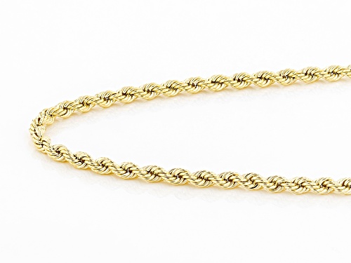 10K Yellow Gold 2.5MM Rope 20 Inch Chain - Size 20