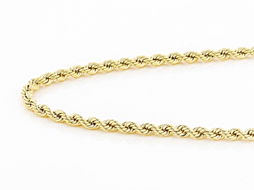 10K Yellow Gold 2.5MM Rope 30 Inch Chain - Size 30