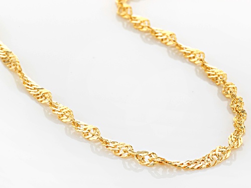 14k Yellow Gold 1.5mm Singapore 20 Inch Chain Necklace - Size 20