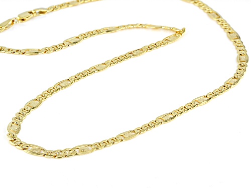 10K Yellow Gold Mariner Station 20 Inch Necklace - Size 20