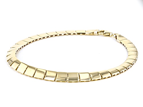 10k Yellow Gold Square Link Bracelet - Size 7.5