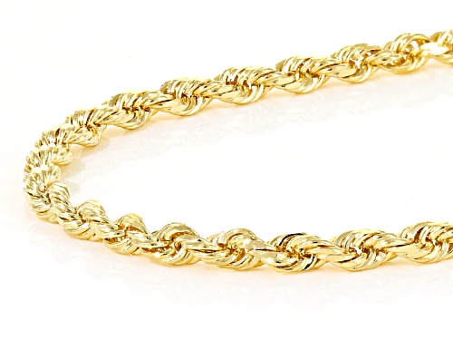 14k Yellow Gold Diamond Cut 2.1mm Rope 20 Inch Chain Necklace - Size 20