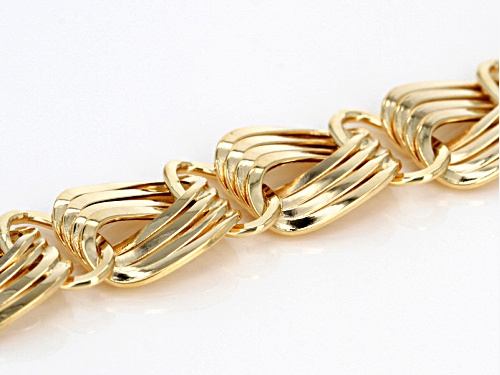 10k Yellow Gold Flat Curb 7 1/2 Inch Bracelet - Size 7.5