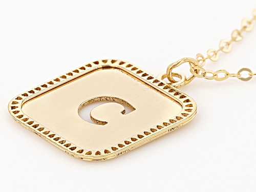10k Yellow Gold Cut-Out Initial C 18 Inch Necklace - Size 18