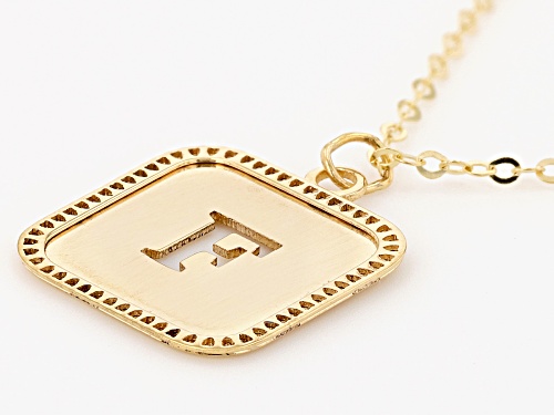 10k Yellow Gold Cut-Out Initial F 18 Inch Necklace - Size 18