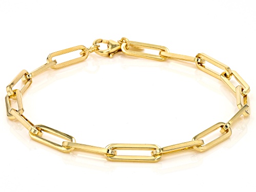 Oro Divino 14k Yellow Gold With a Sterling Silver Core 4.8mm Paperclip Link Bracelet - Size 8