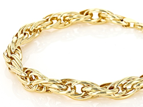 Splendido Oro (TM) Divino 14k Yellow Gold With a Sterling Silver Core 7mm Loose Rope Link Bracelet - Size 8