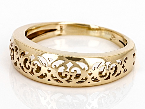 10k Yellow Gold Filigree Band Ring - Size 7