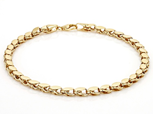 10k Yellow Gold High Polish 3.9mm Oval Disc Link Bracelet - Size 7.5