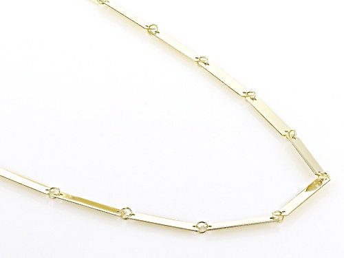 10k Yellow Gold Bar Link 18 Inch Necklace - Size 18