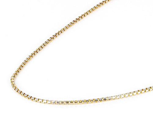 10k Yellow Gold & Rhodium Over 10k Yellow Gold Adjustable 22 Inch 1mm Round Box Chain - Size 22