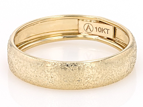 10k Yellow Gold 4.5mm Satin Textured Band Ring - Size 11