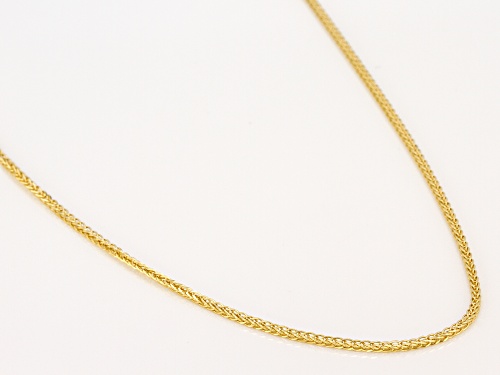 14k Yellow Gold Diamond Cut Wheat 18 Inch Chain Necklace - Size 18