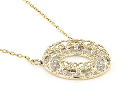 10k Yellow Gold & 10k White Gold Circle 18 Inch Necklace - Size 18