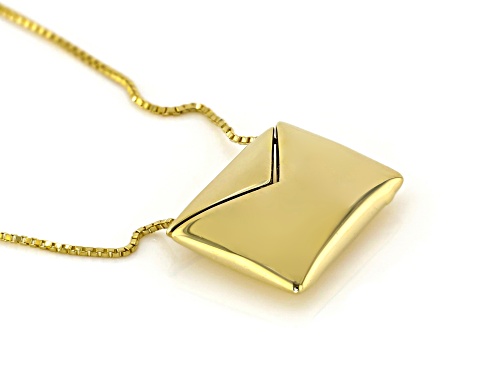 Stefano Oro® 14k Yellow Gold Envelope Message 18 Inch Necklace - Size 18