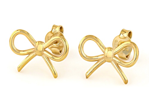 10k Yellow Gold Bow Earrings