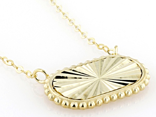 10k Yellow Gold Sunburst Bar 18 Inch Necklace - Size 18