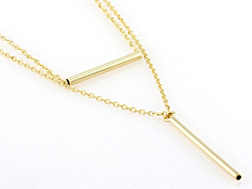 10k Yellow Gold Multi-Row Double Bar 18 Inch Necklace - Size 18