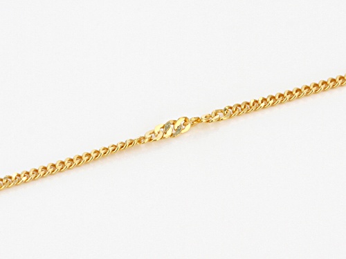10k Yellow Gold Twisted Curb With Singapore Station 20 Inch Chain Necklace - Size 20