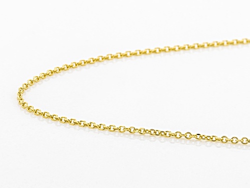 10k Yellow Gold Diamond Cut Cable 18 Inch Chain Necklace - Size 18