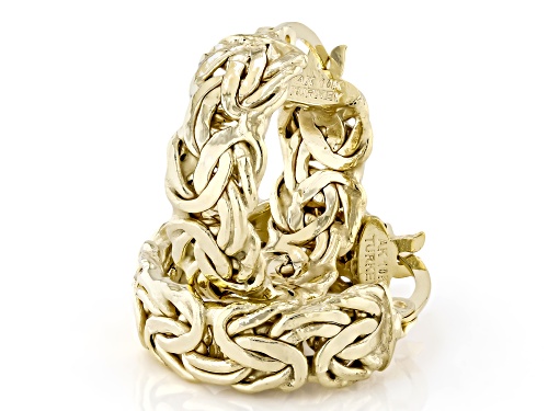 10k Yellow Gold Byzantine Hoop Earrings