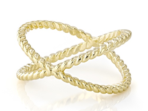 10k Yellow Gold Rope Open Design Ring - Size 6