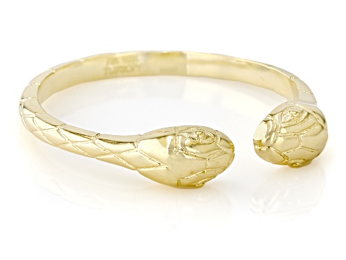 10k Yellow Gold Textured Snake Cuff Ring - Size 8