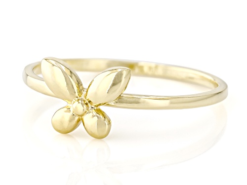 10k Yellow Gold Dainty Butterfly Ring - Size 10