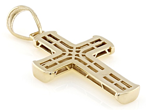 10k Yellow Gold Beveled Cross Pendant