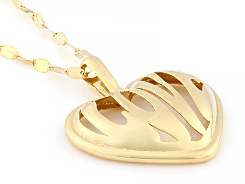 Splendido Italian Jewelry™ 10k Yellow Gold Petali Love Heart Pendant with Chain