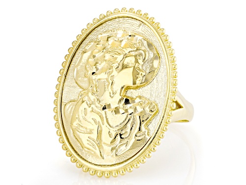 Splendido Italian Jewelry™ 10k Yellow Gold Dama Portrait Ring - Size 7