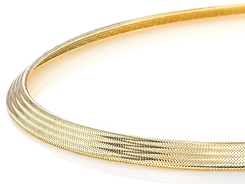 Splendido Italian Jewelry™ 10k Yellow Gold Greek Key Stretch Mesh Omega Necklace - Size 18