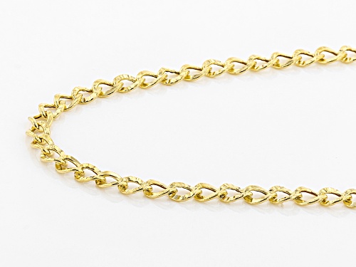 10k Yellow Gold Diamond Cut Curb 18 inch Chain Necklace - Size 18