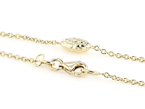 10k Yellow Gold Oval Diamond Cut Station Necklace - Size 16.5