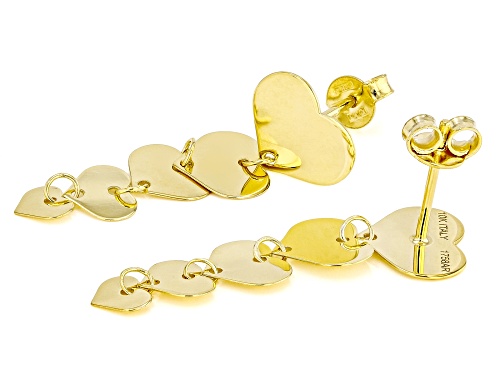Splendido Italian Jewelry™ 10k Yellow Gold Graduated Heart Dangle Earrings
