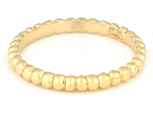 10k Yellow Gold 2mm Beaded Band Ring - Size 6
