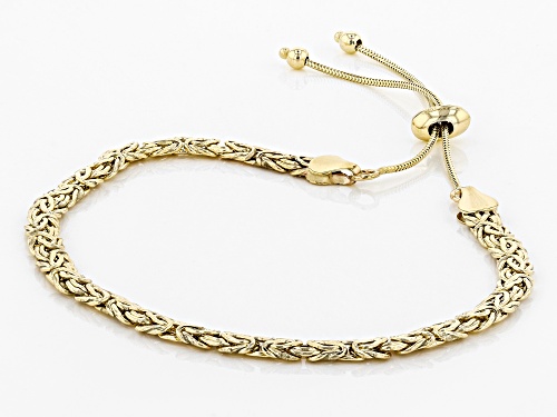 10k Yellow Gold Byzantine Sliding Adjustable Bracelet