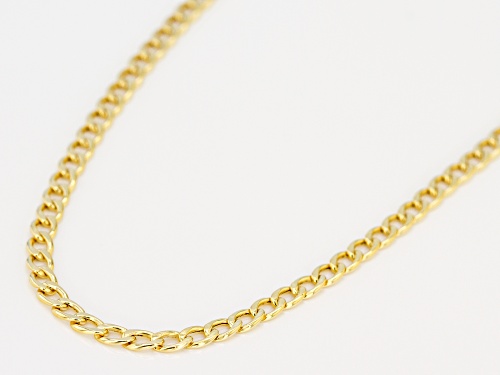 10k Yellow Gold 3.2mm Curb 18 inch Chain Necklace - Size 18