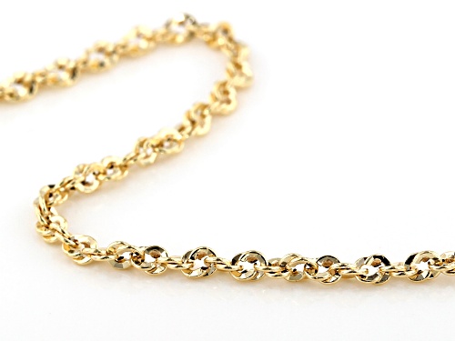 10k Yellow Gold Diamond Cut Rope 18 inch Chain Necklace