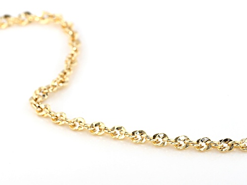 10k Yellow Gold Diamond Cut Rope 20 inch Chain Necklace